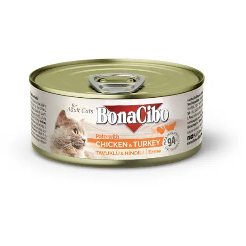 Bonacibo Pâté Premium pour chat adulte au poulet et à la dinde 85g