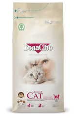 Bonacibo Aliment Sec pour Chat adultes Low Grain (au poulet, anchois & riz) 2 Kg