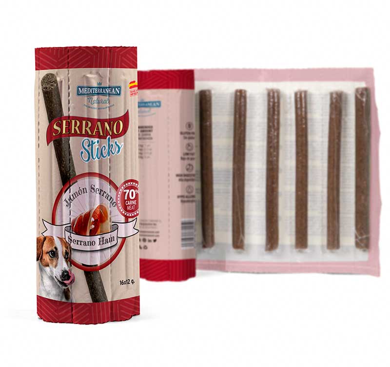 Sticks Pour Chiens Serrano Jambon (16pcsx12g)