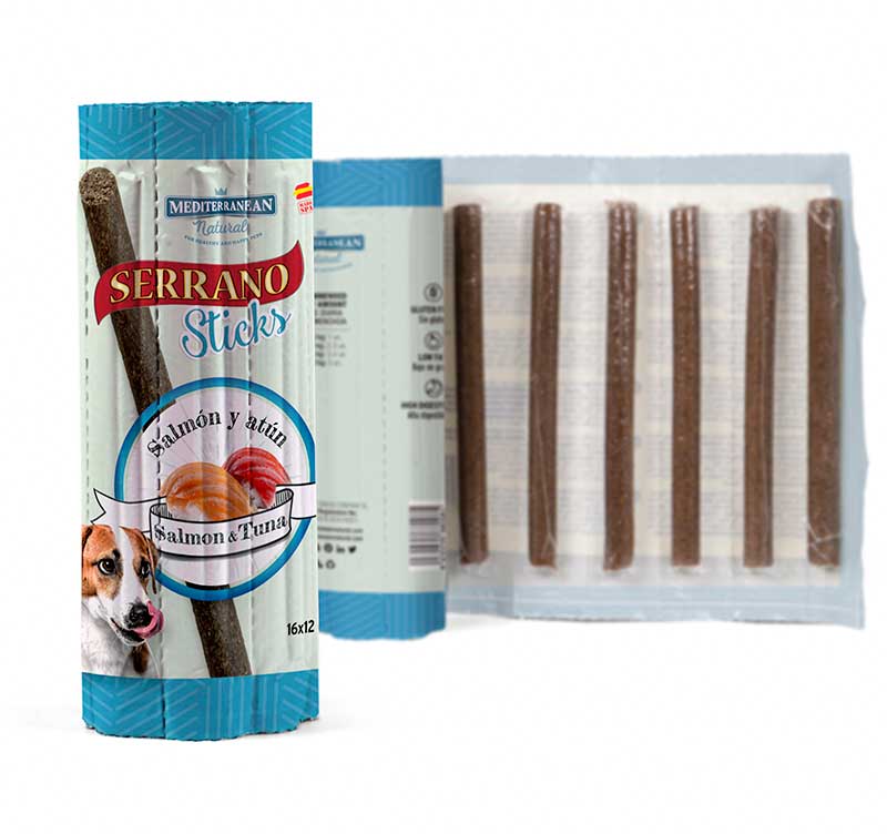 Serrano Salmon and Tuna Dog Sticks (16pcsx12g) 