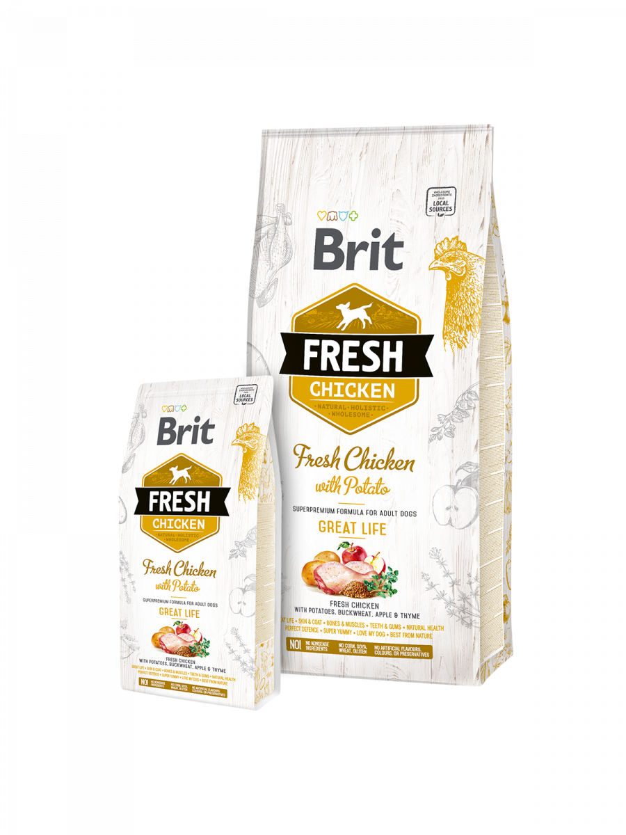 Brit Fresh Chicken with Potato Aliment Sec Chien Adult Great Life 12 Kg