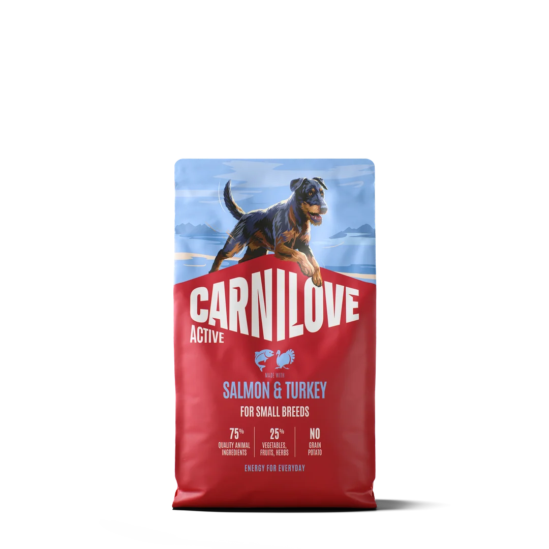 Carnilove Aliment Sec pour Chat ACTIVE Chien de petite race - Saumon et dinde 4 Kg