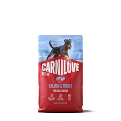 Carnilove Aliment Sec pour Chat ACTIVE Chien de petite race - Saumon et dinde 4 Kg