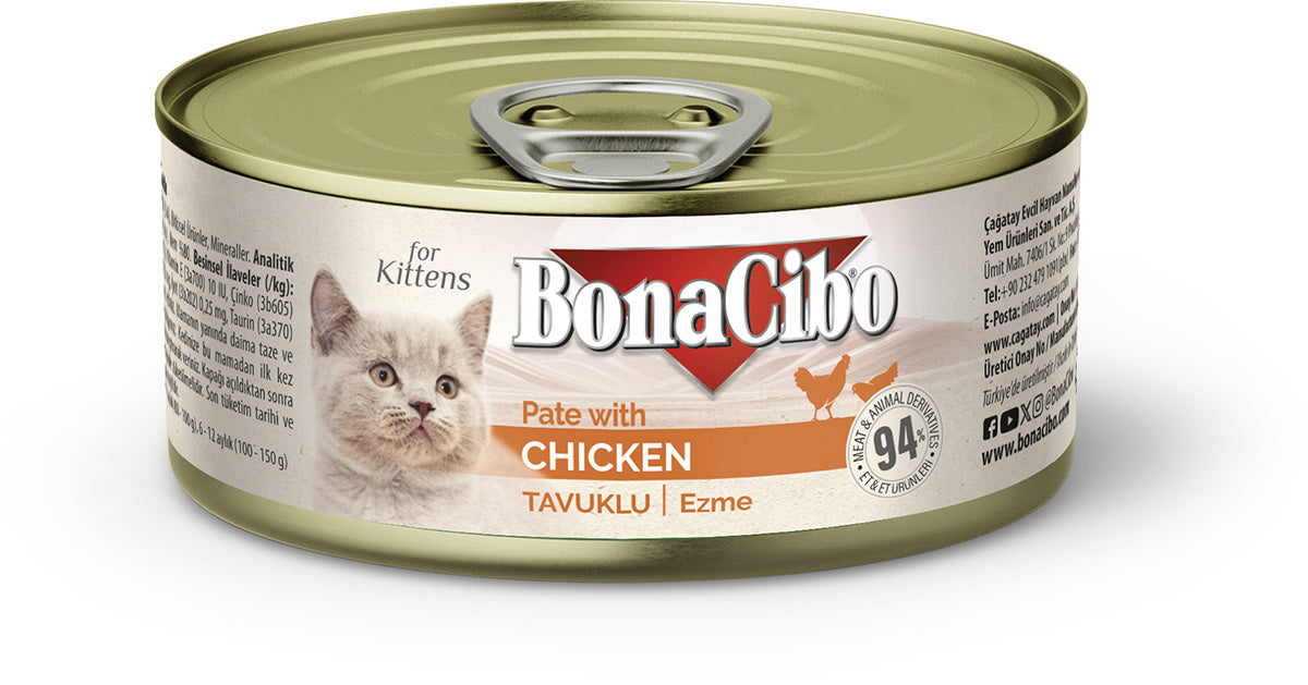 Bonacibo Aliment Humide Chat pour chaton au Poulet 85g