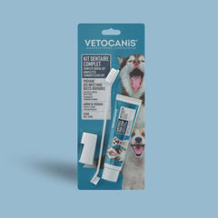 Kit Dentaire Triple Action pour Chien. Brosse à dent et Dentifrice