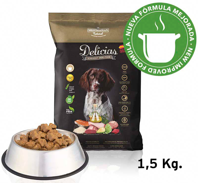 Delicias  Aliment semi-humide complet pour CHIENS 1,5 Kg