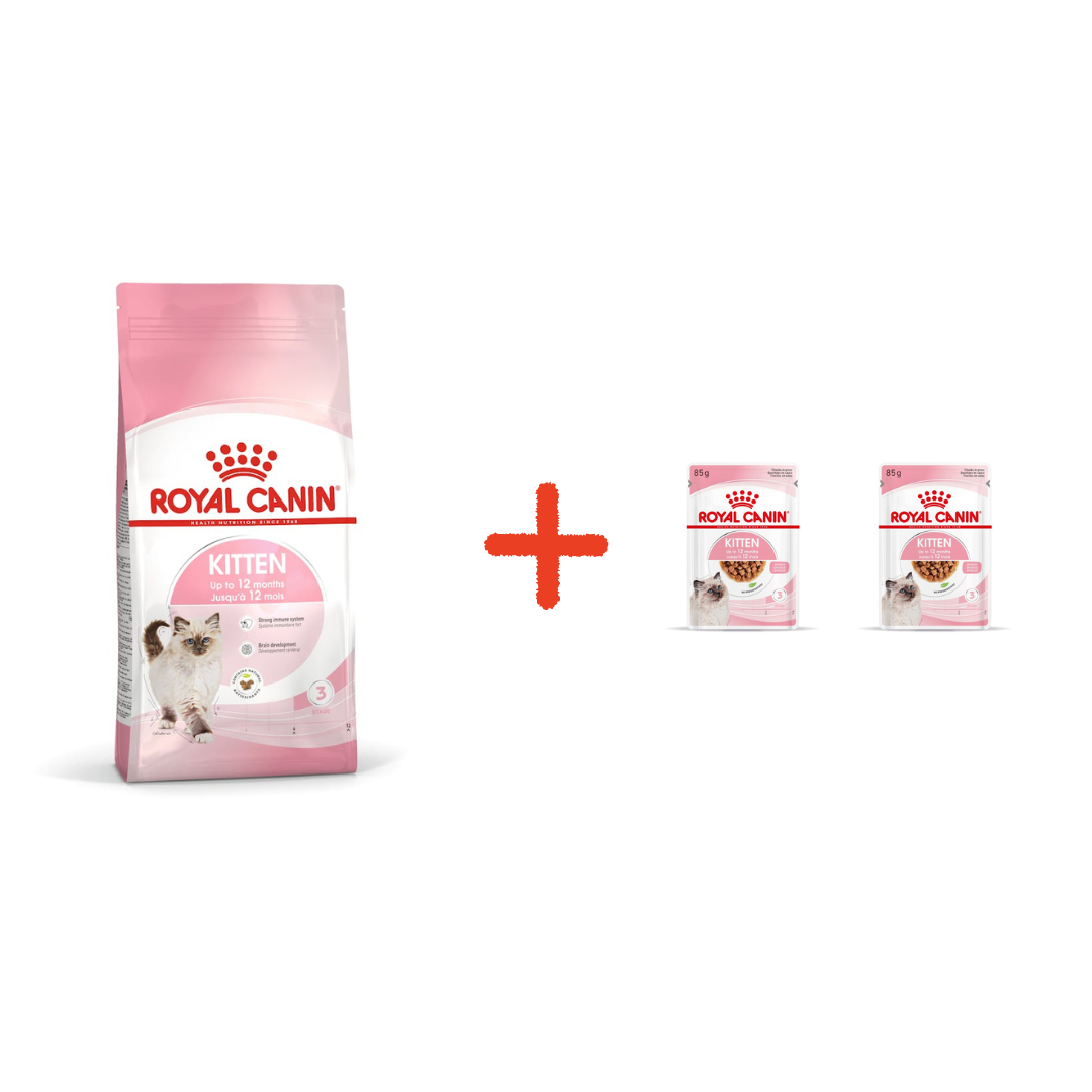 Royal Canin Kitten 2 Kg + 2 Pochons 85G Offerts