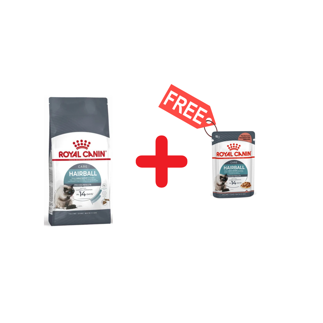 Royal Aliment Sec pour Chat Canin Hairball Care 2 Kg + Pochon 85g offert