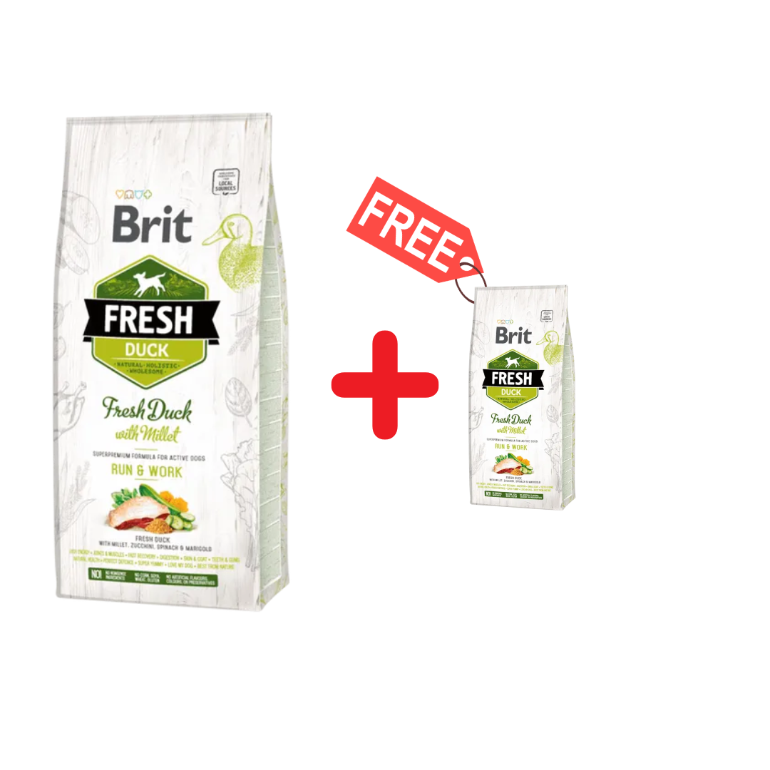Brit Fresh Aliment Sec Chien Duck with Millet Active Dogs 12 kg