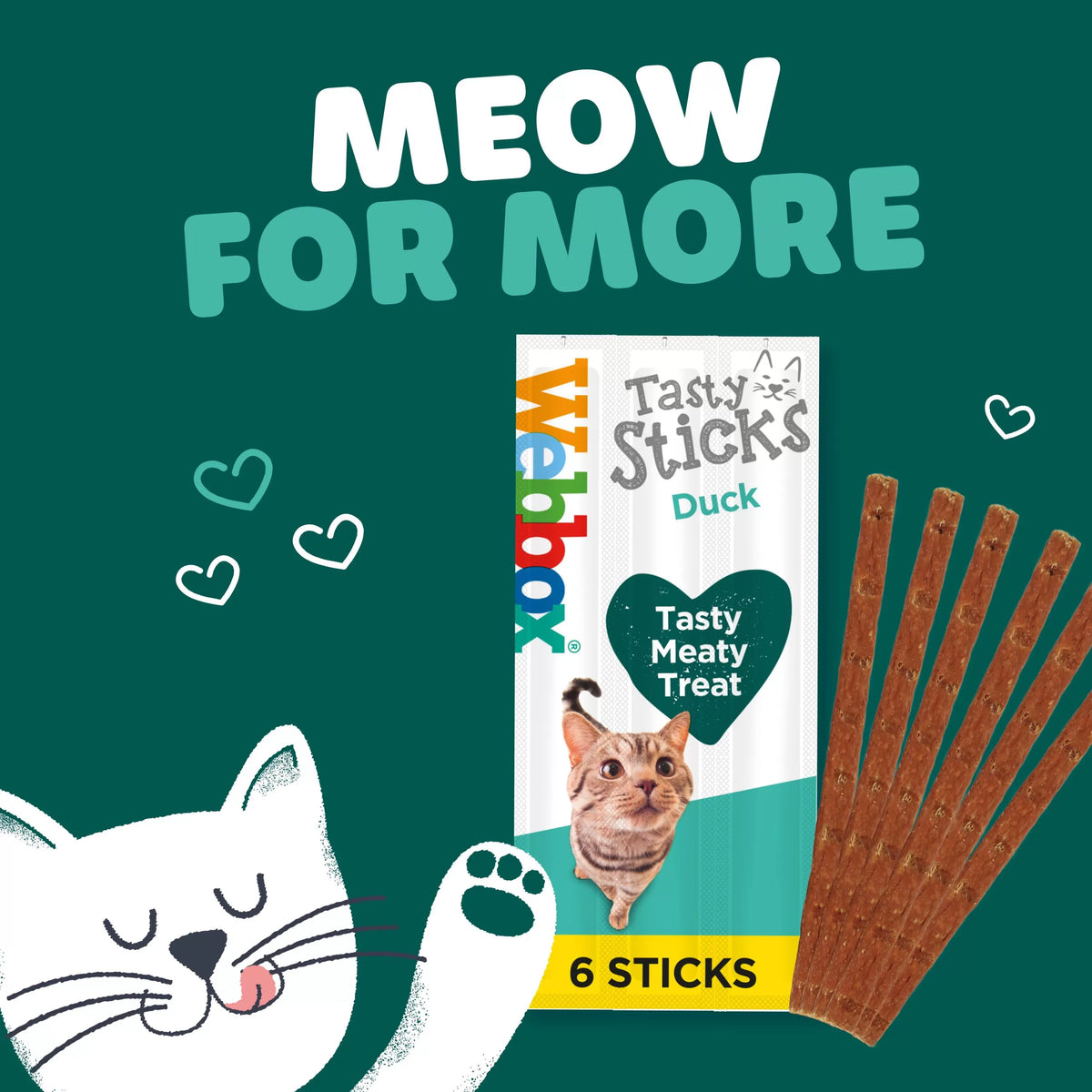 Webbox Tasty Sticks Duck Cat Treats 30g (6pcs)