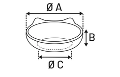 Flamingo Gamelle pour la nourriture et l'eau Nala Noir & Blanc 220 ML