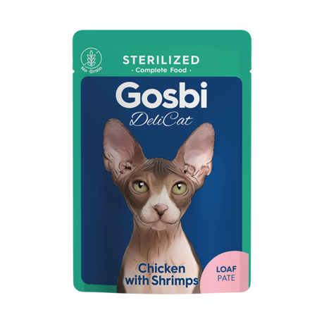 Gosbi DELICAT Aliment Humide Chat Sterilized Chicken with Shrimps loaf 70 G