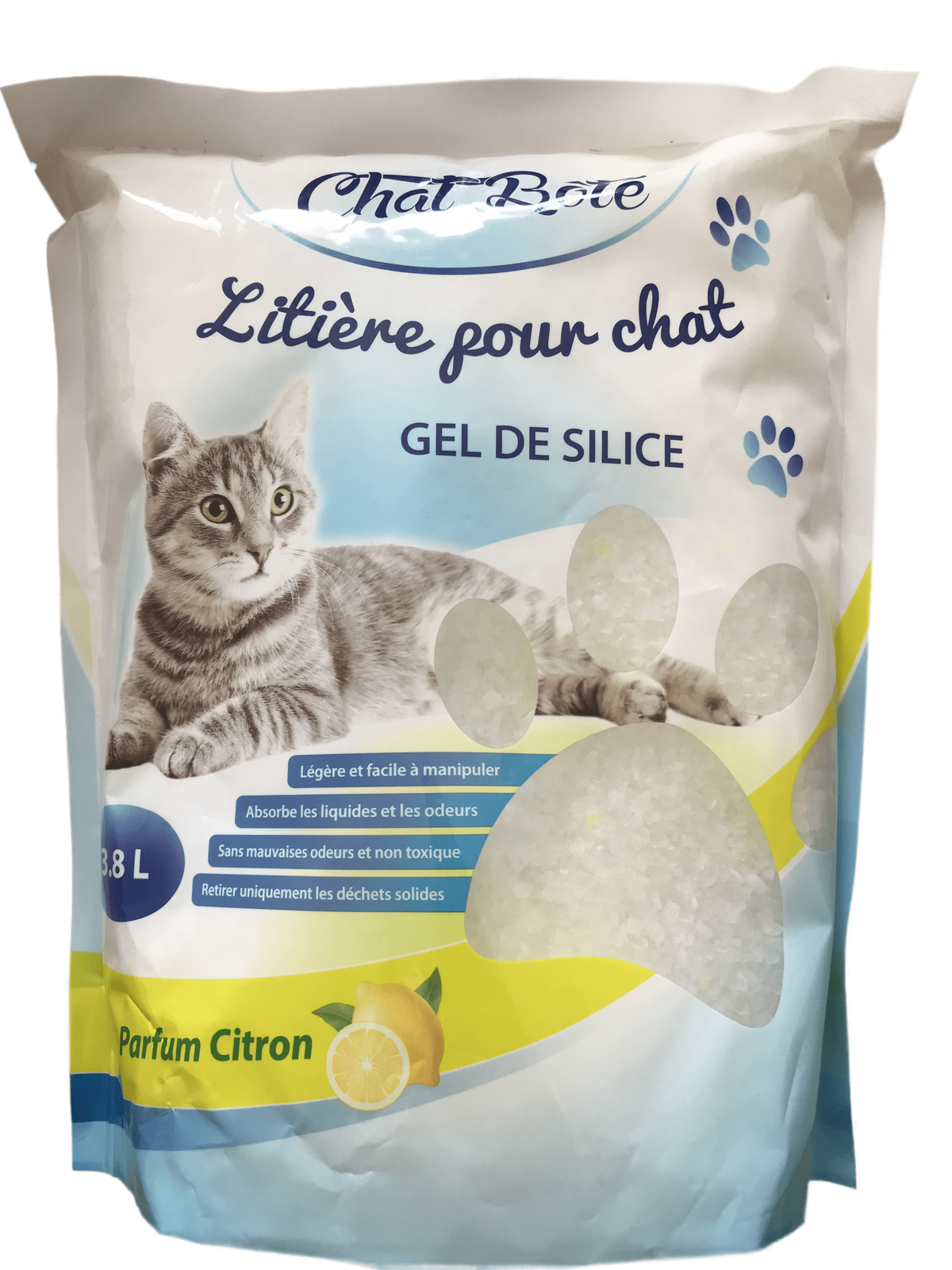Litière Gel de Silice Parfum Citron 3,8 L