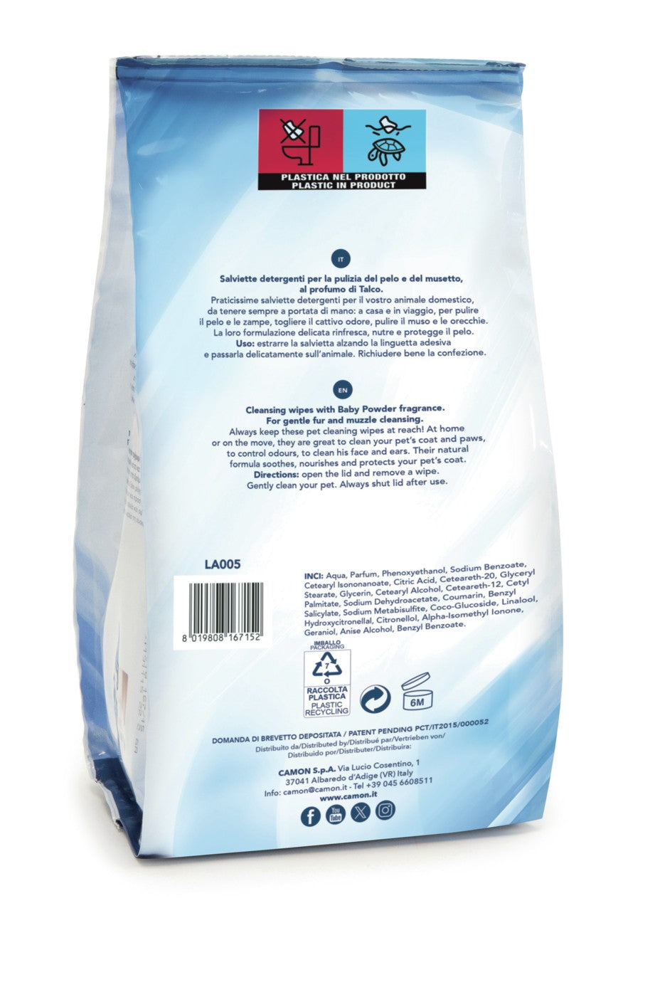Lingettes Camon de talc de taille maxi 100 pcs