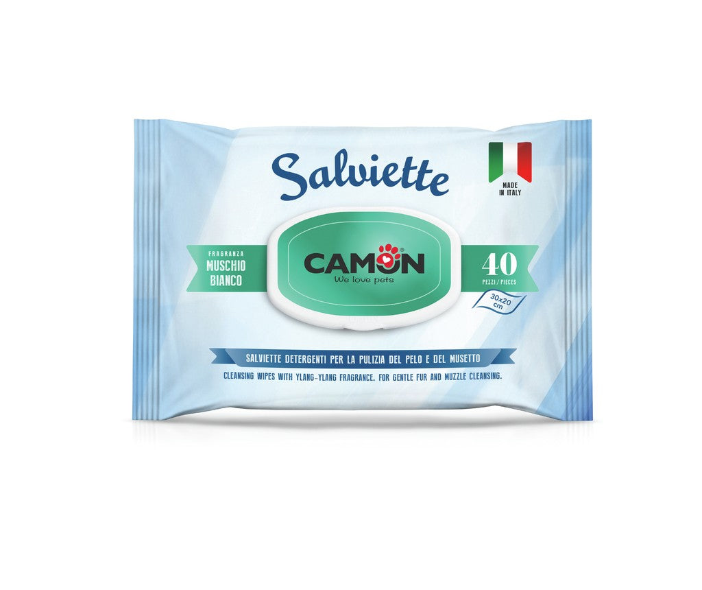 Lingettes Camon au musc blanc 40 Pcs
