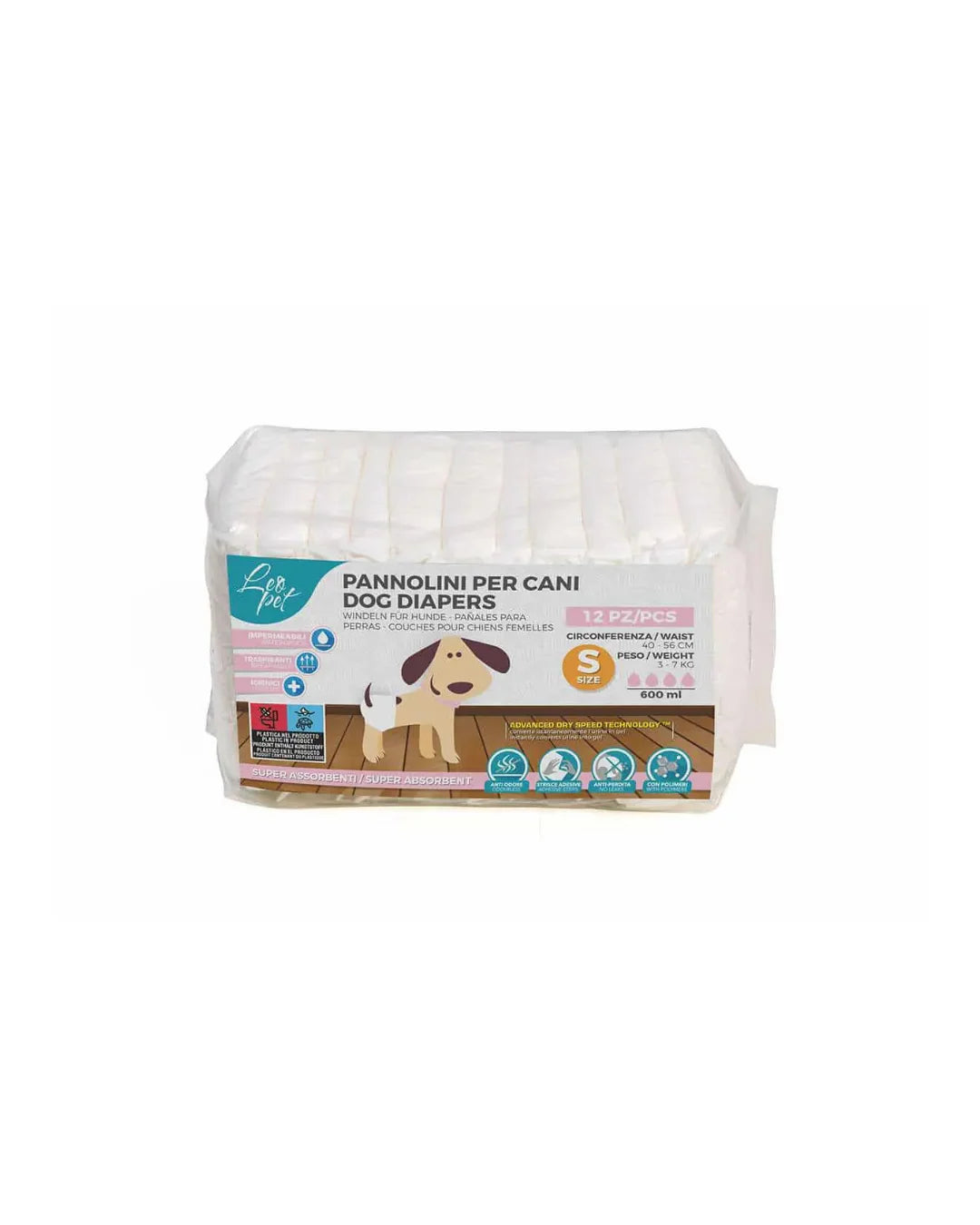 Leopet - Couche pour chienne S - 3-7 KG