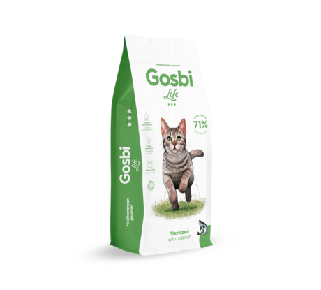 Gosbi Life Aliment Sec pour Chat adult sterilized with salmon 12 Kg