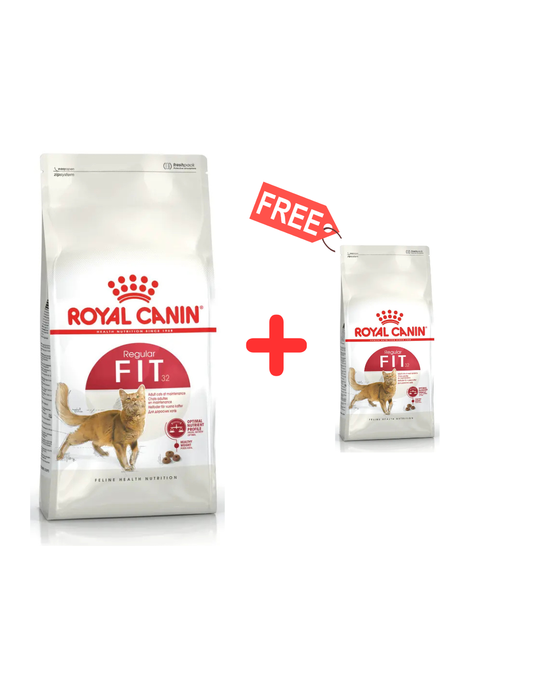 Royal Canin Aliment Sec pour Chat Fit 32 10 Kg + Sac 2 Kg Offert