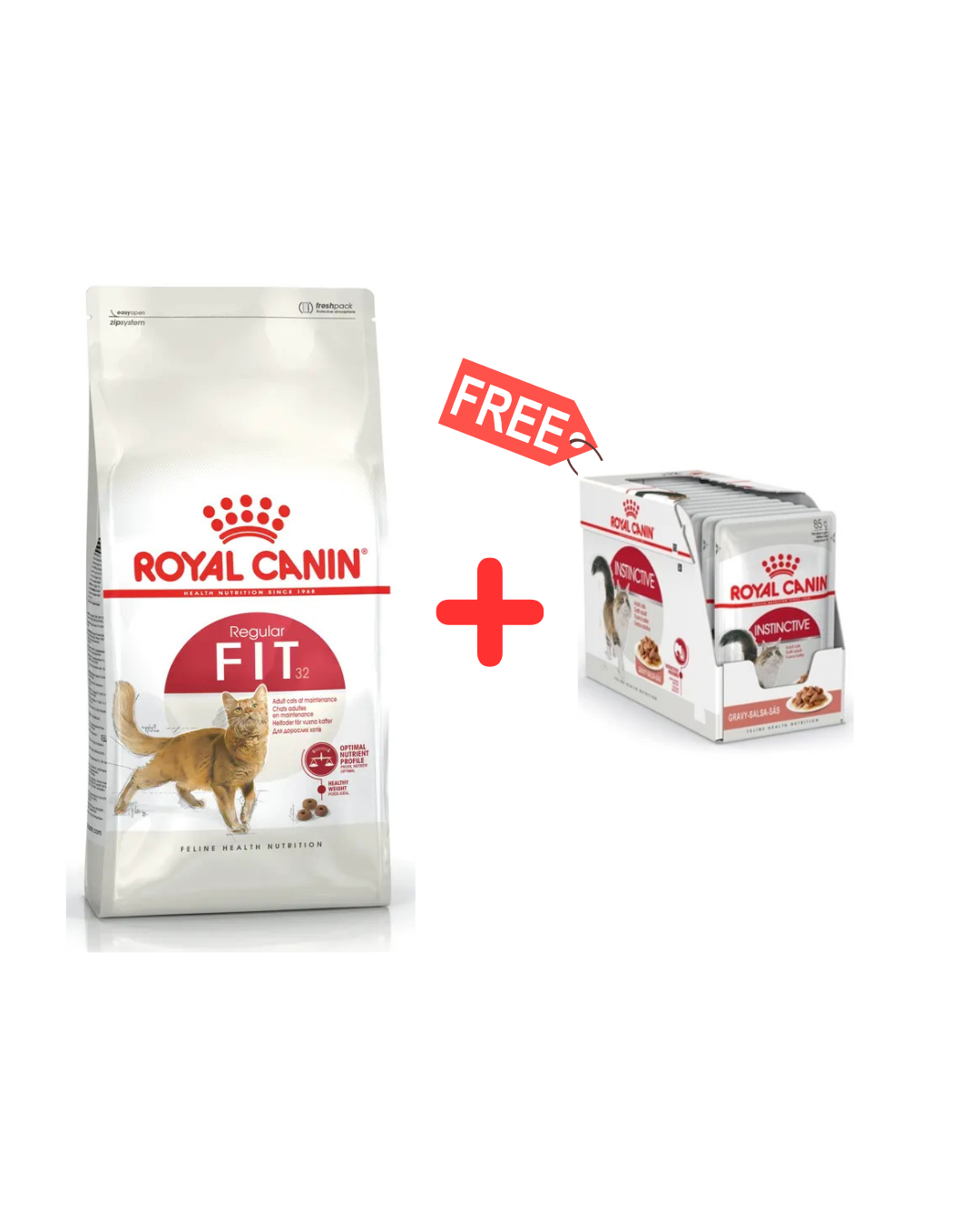 Royal Canin Aliment Sec pour Chat Fit 32 10 Kg + Boite sauce instinctive offerte