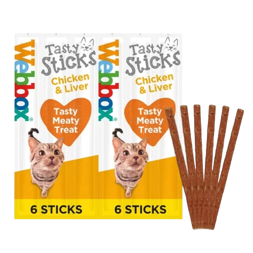 Webbox Tasty Sticks Chicken &amp; Liver Cat Treats 30g (6pcs)