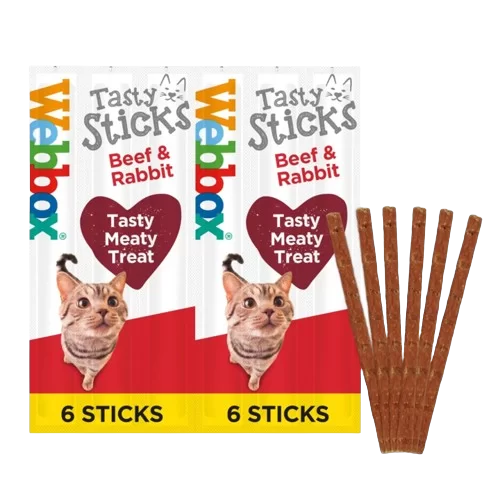 Webbox Tasty Sticks Beef &amp; Rabbit Cat Treats 30g (6pcs)