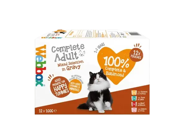Webbox Sélection Adulte Mixte Complète en Sauce Aliment Humide Chat – 12 x 100g