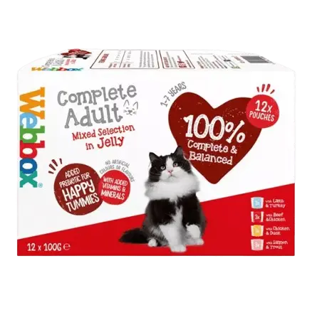 Webbox Complete Adult Mixed Selection Aliment Humide Chat en gelée – 12 x 100g