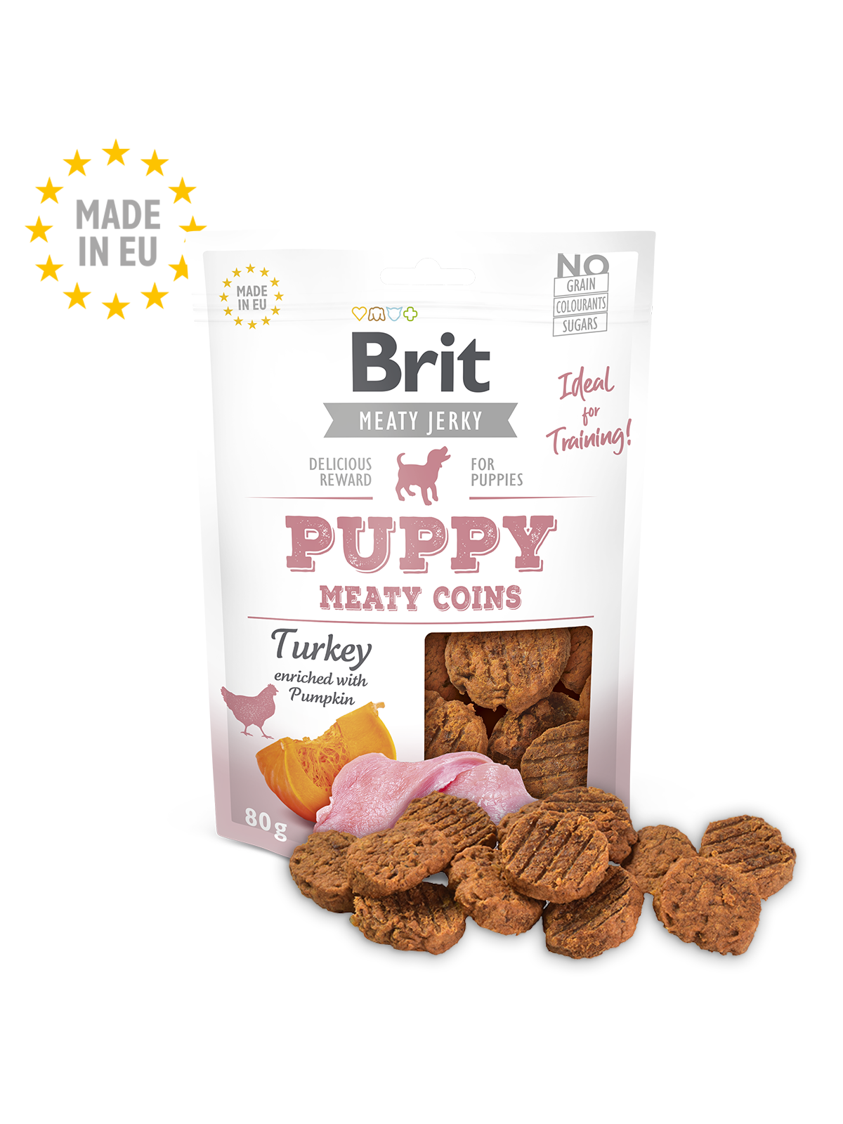 Brit Meat Jerky Snack – Turkey Meaty coins for Puppies 80 G