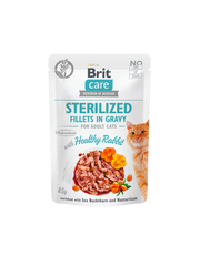 Brit Care Cat Aliment Humide Chat Pouch STERILIZED- Healthy Rabbit in Gravy 85 G