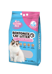CLEAN PET BENTONITE CAT LITTER BABY POWDER 10L