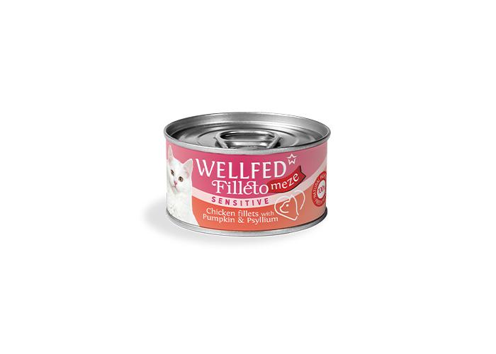 WELLFED  Sensitive Aliment Humide Chat Chicken Fillets , Pumpkin & Psyllium 70g