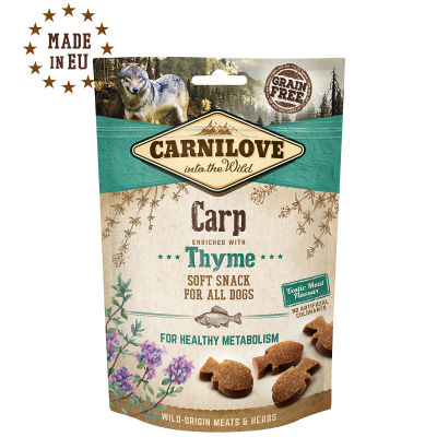 Carnilove Snack Carpe mi-humide au thym 200 G