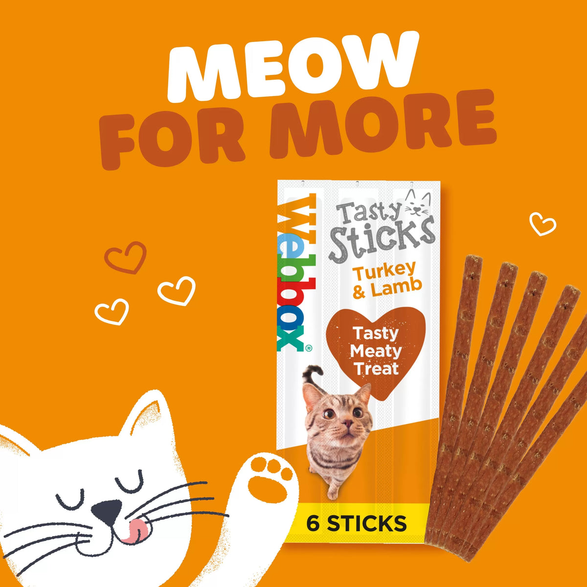 Webbox Tasty Sticks Turkey and Lamb Cat Treats 30 G (6pcs) 