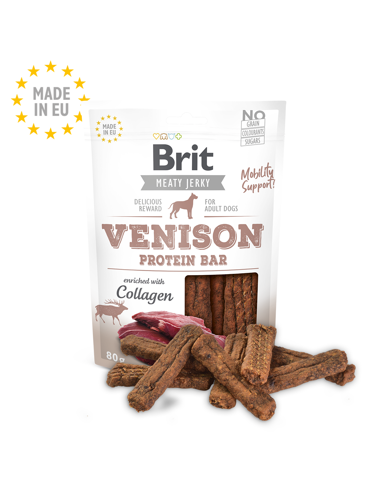 Brit Meat Jerky Snack–Venison Protein bar 80 G