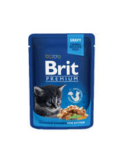 Brit Premium Aliment Humide Chat Pouches Chicken Chunks for Kitten 100 G