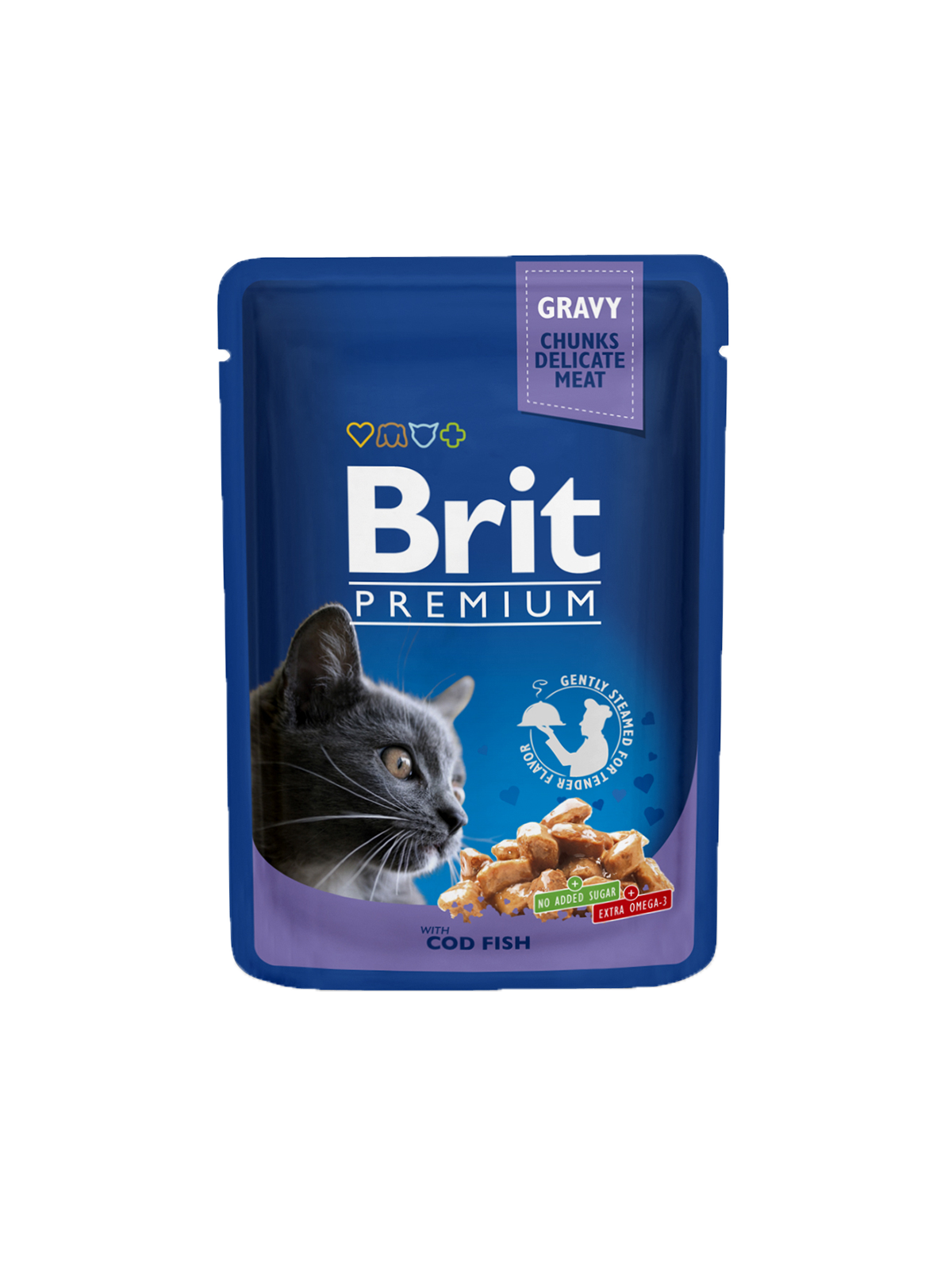 Brit Premium Cat Aliment Humide Chat Pouches with Cod Fish 100 G