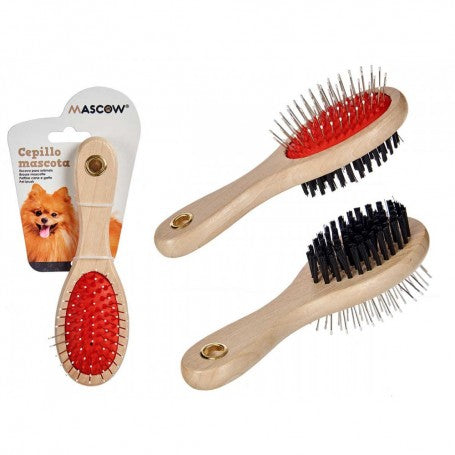 BROSSE DOUBLE FACE LARGE BEIGE POUR CHAT ET CHIEN MASCOW