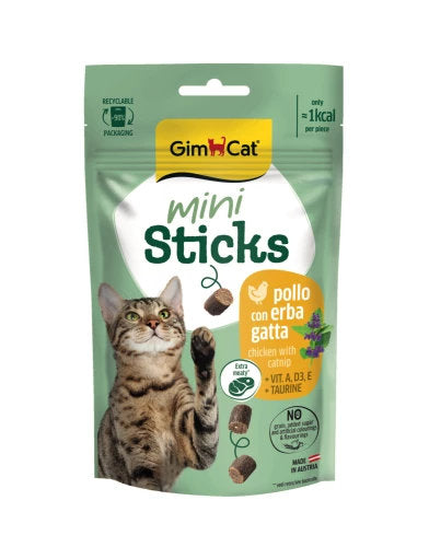 Gimcat Mini Sticks Chicken With Catnip 50g