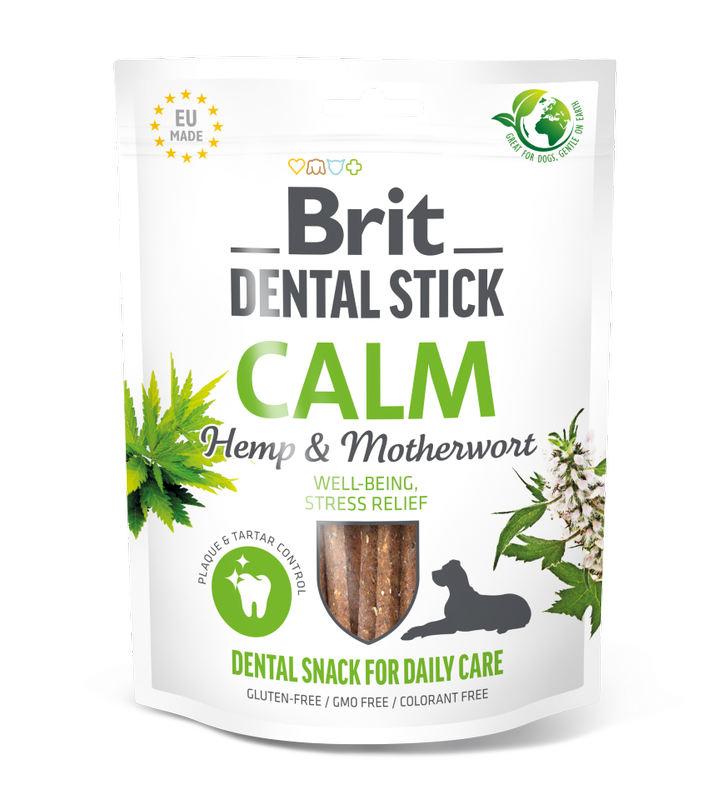 Brit Dental Stick Calm with Hemp &amp; Motherwort 251g (7pcs)