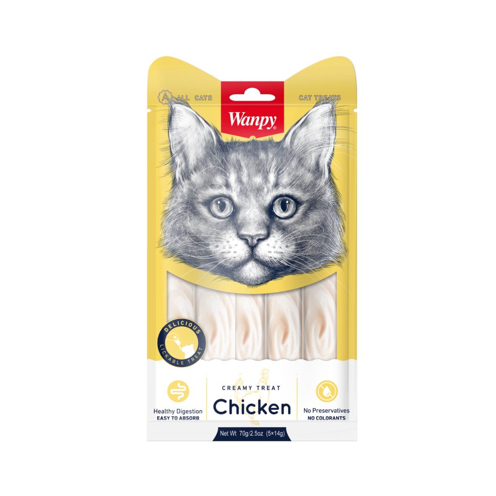 Wanpy Gâterie crémeuse à lécher - Poulet (14gx5)