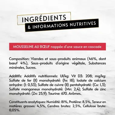 GOURMET® REVELATIONS® au Boeuf Aliment Humide Chat - Les Mousselines nappées de Sauce (4x57g)