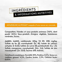 GOURMET® REVELATIONS® Aliment Humide Chat au Poulet - Les Mousselines nappées de Sauce (4x57)