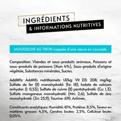 GOURMET® REVELATIONS® au Thon Aliment Humide Chat - Les Mousselines nappées de Sauce (4x57g)