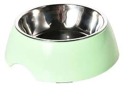 Gamelle Antidérapante en Mélamine et Acier Inoxydable Vert 400 ML