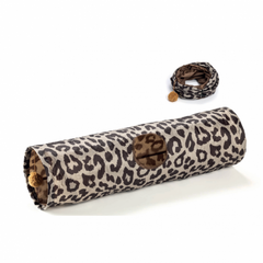 LeoPet Jouet pour Chat Tunnel léopard avec balle en peluche  90xØ25cm