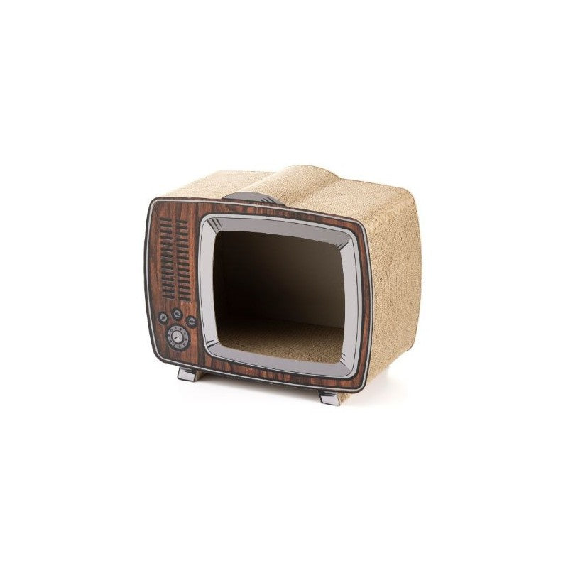 Griffoir en carton Leopet pour TV couleur