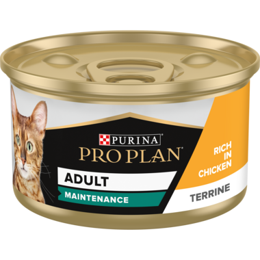 Pro Plan Adult Maintenance Aliment humide chat, terrine riche en poulet 85 G