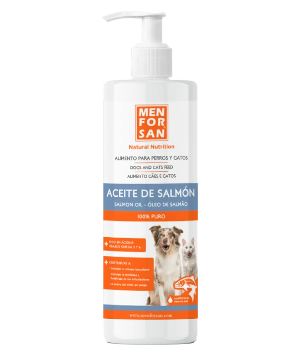 Huile de saumon MAN FOR SAN pour chiens et chats 500ml