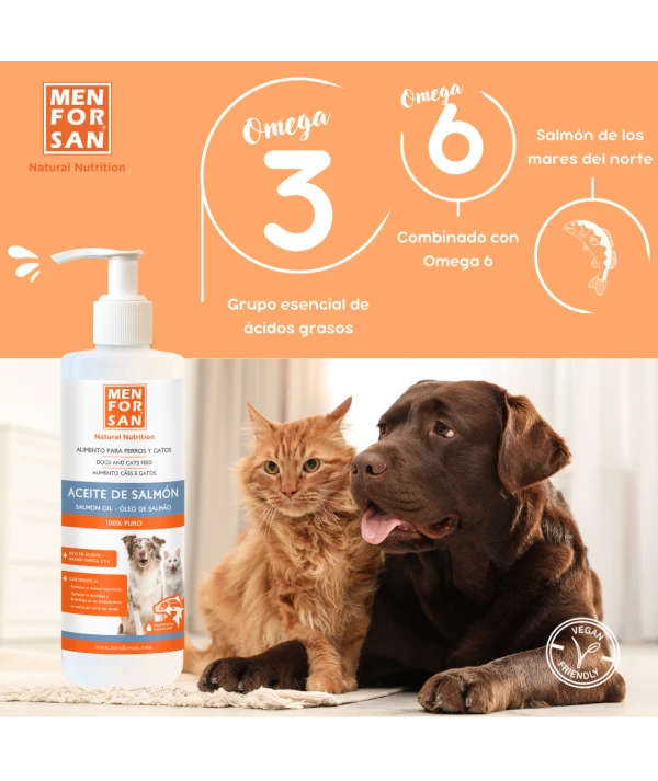 Huile de saumon MAN FOR SAN pour chiens et chats 500ml