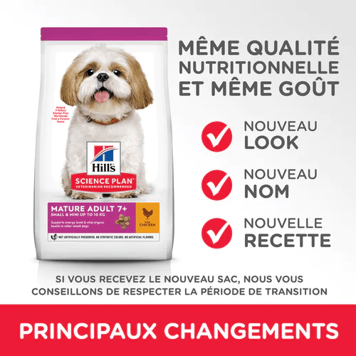 HILL&#39;S SCIENCE PLAN Aliment pour Chien Adulte Mature 7+ Small &amp; Mini au Poulet 3 KG